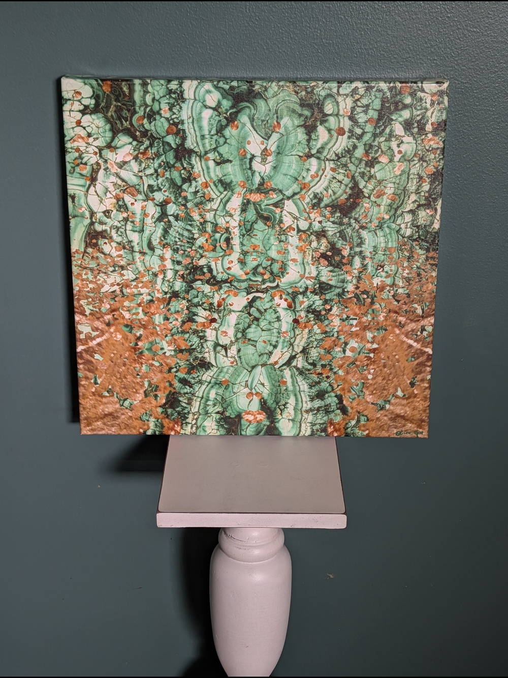 Authentic Oliver Gal "Emerald Sparkle" Canvas Wall Art-16" x 16" with COA
